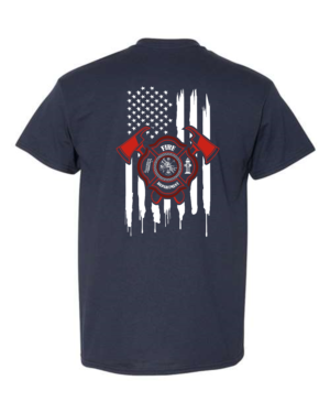 Firefighter Flag T-shirt. - Image 3