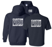 Combo Deal! Custom White Fire Dept Hoodie And T-shirt.